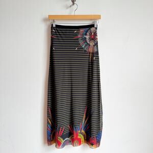 Vintage 90s JEAN PAUL GAULTIER 'Soleil' Printed Mesh Maxi Skirt